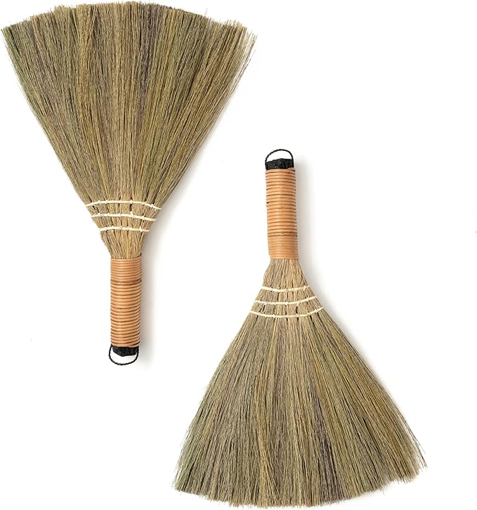 TTS For Home Set of 2 Brooms for Kid 12.6 inch- Vietnamese Natural Straw Soft Broom - Small Broom