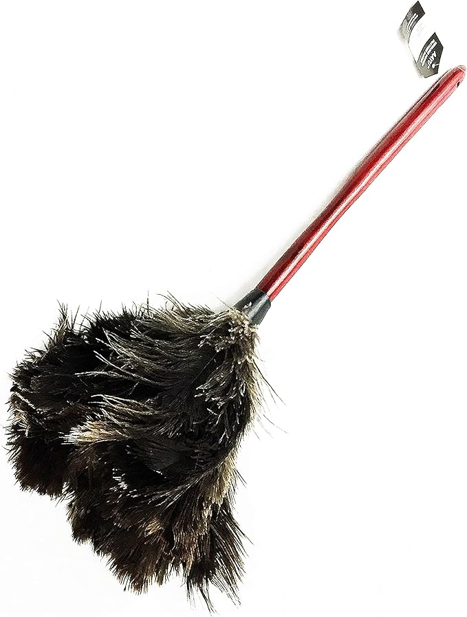 18" Ostrich Feather Dusters by AAYU, Premium Feathers duster long handle for cleaning and Feather Moping | Genuine Ostrich Feather Duster with Wooden Handle | Eco-Friendly | Easy to Clean Dust (45 cm)