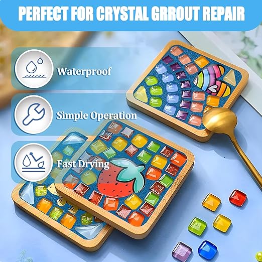OOTDART Mosaic Crystal Grout, Mosaics Tile Tools, Mosaic Tile Accessories – Essential for Handmade Grouting and Perfect for DIY Craft Projects (Azure, 4.5oz)