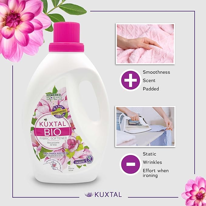 Fabric Softener 1-Pc & Liquid Laundry Detergent 2-Pc (202.8 fl oz) Biodegradable & Eco-Friendly And Natural Extracts, Its Cleaning (Mix liquid)