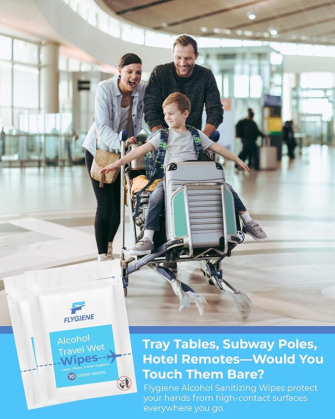 Travel Sanitizing Wipes (20 Count (2 Packs of 10))