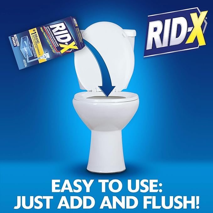 Rid-X Septic Tank Treatment Powder – 3 Month Supply, Dual Action Enzymes and Bacteria to Break Down Waste & Prevent Backups (Pack of 2)
