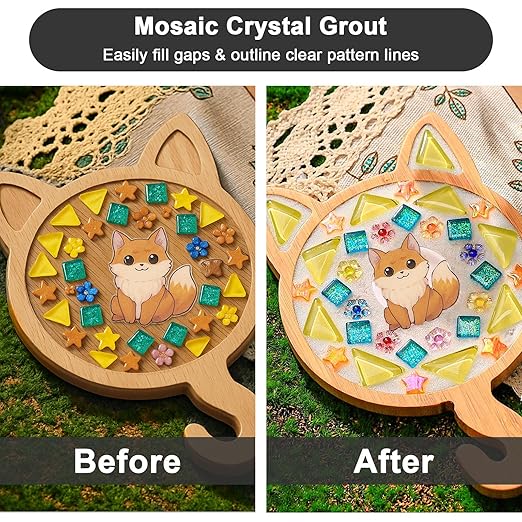 WAN2TLK Mosaic Crystal Grout Kit, Mosaic Tile Accessories, No Water Needed, Fast-Drying, Essential for Handmade Grouting, Mosaic Crystal Sealant for All Tiles & Surfaces
