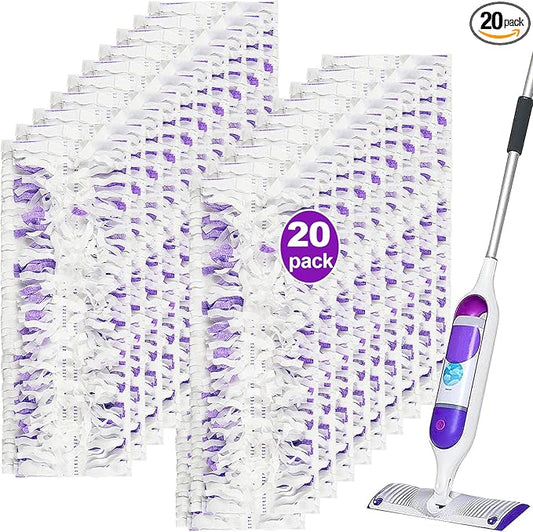 Pure Realm 20 Count Disposable Power mop Pads Compatible with Swiffer Power mop Refills and PowerMop Wood Mop, Multi-Surface swiffer Wet Pads Refills Replacement Use for Floor Cleaning