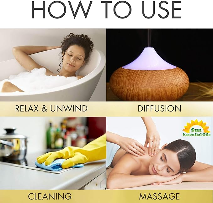 Sun Essentials Oils - 16 oz Eucalyptus Essential Oil with Dropper for Diffuser, Skin, Aromatherapy Massage, Humidifier, Scent for Candle, Lotion & Soap Making at Home, Fragrance for Room