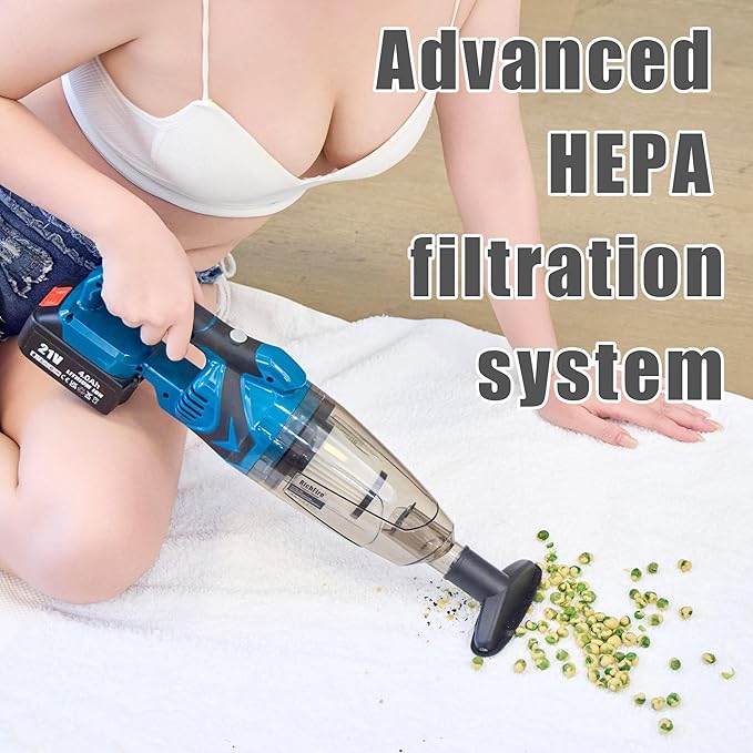 RichFire Cordless Vacuum Cleaner Compatible with Makita Battery,Wireless Handheld Vacuum Cleaner for Home, Boat, Workshop, Pet Hair, Furniture Cleaning(Tool Only No Battery)
