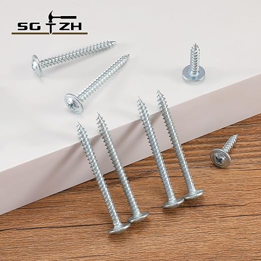 #8 x 2 Inch Wood Screw 100Pcs Alloy Steel Standard Thread Truss Head Fast Self Tapping by SG TZH