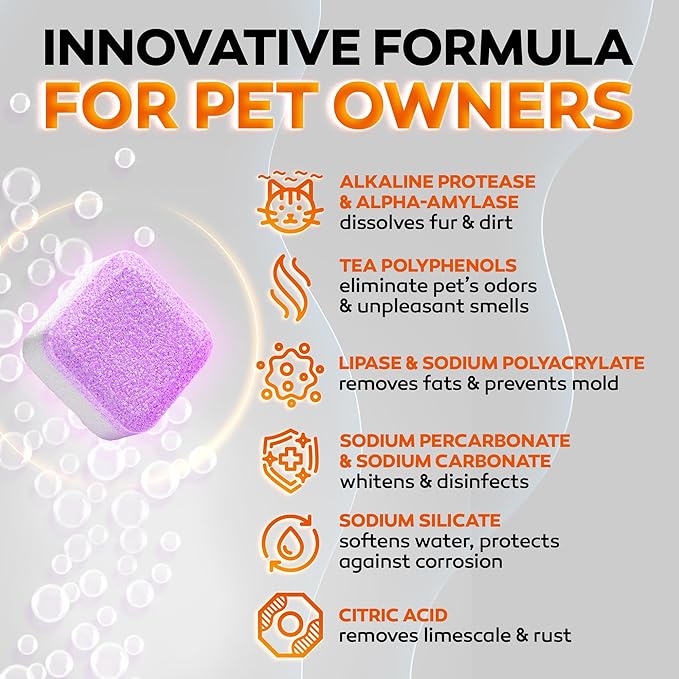 2026 NEW - PRO Washing Machine Cleaner Tablets for Pet Owners – Eliminates Pet Odors, Hair, Residue & Hard Water Buildup - Septic Safe Deep Clean for Front & Top Load Washers - 28 Pack for a 1 Year