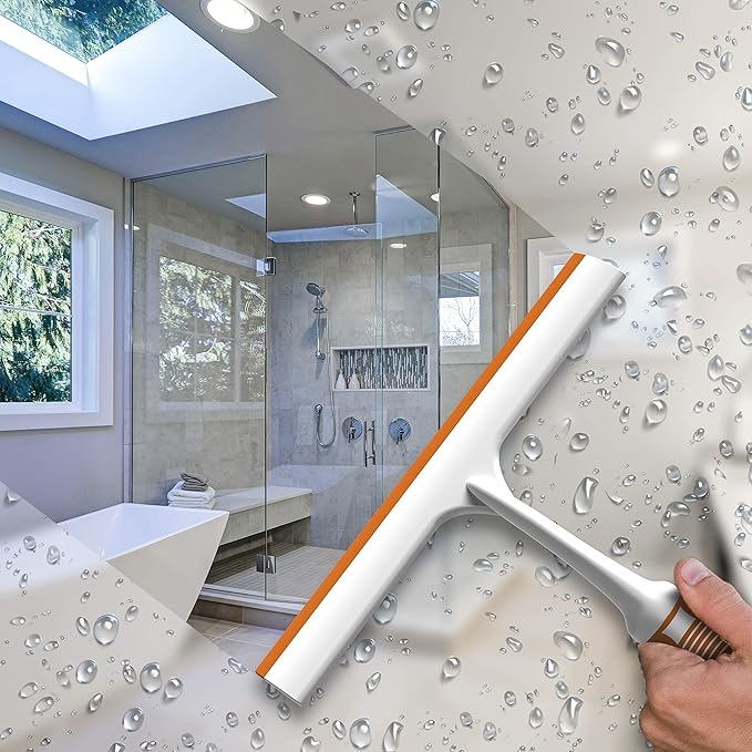 SCRUBIT Window and Shower Squeegee, Lightweight Squeegy Cleaner for Windows, Glass, Car Windshield, and Mirror - Streak Free Cleaning Tool for Shower Doors, Kitchen and Bathroom