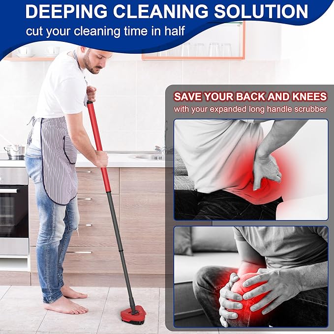 Scrub Brush Attachment for O Cedar Scrubber Mop Head 2 Tank, Spin Mop Scrub Brush Head for O Cedar Mop Replace Head 2 Tank System, Mop Scrubber Attachment, Cleaning Brush Hard Floors - 2pcs