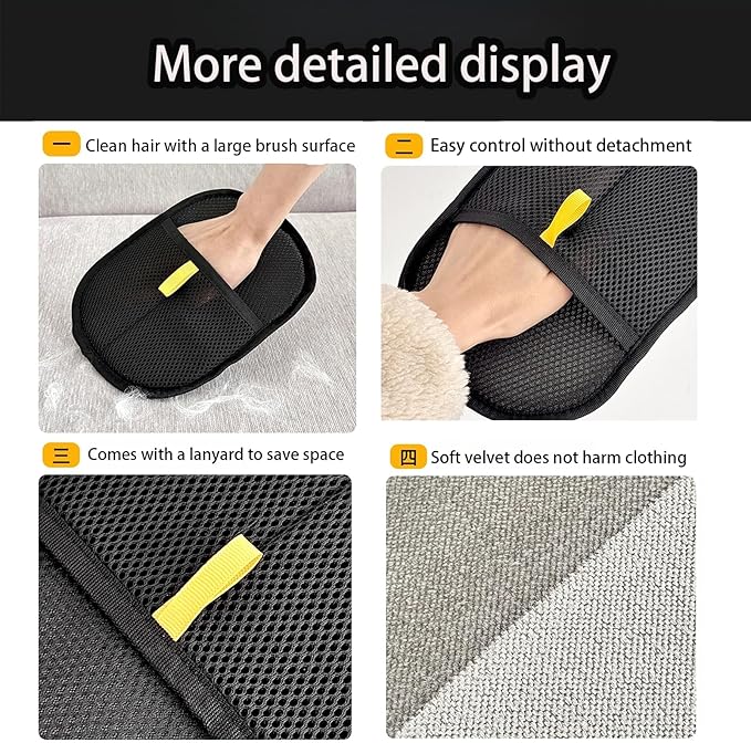 OYXYIGOUCL 1 Pcs Pet Hair Remover Electrostatic Gloves，Pet Hair Removal Glove,Electrostatic Pet Hair Remover Gloves for Furniture, Carpet, and Car Seats - Reusable Pet Grooming Tool (1)