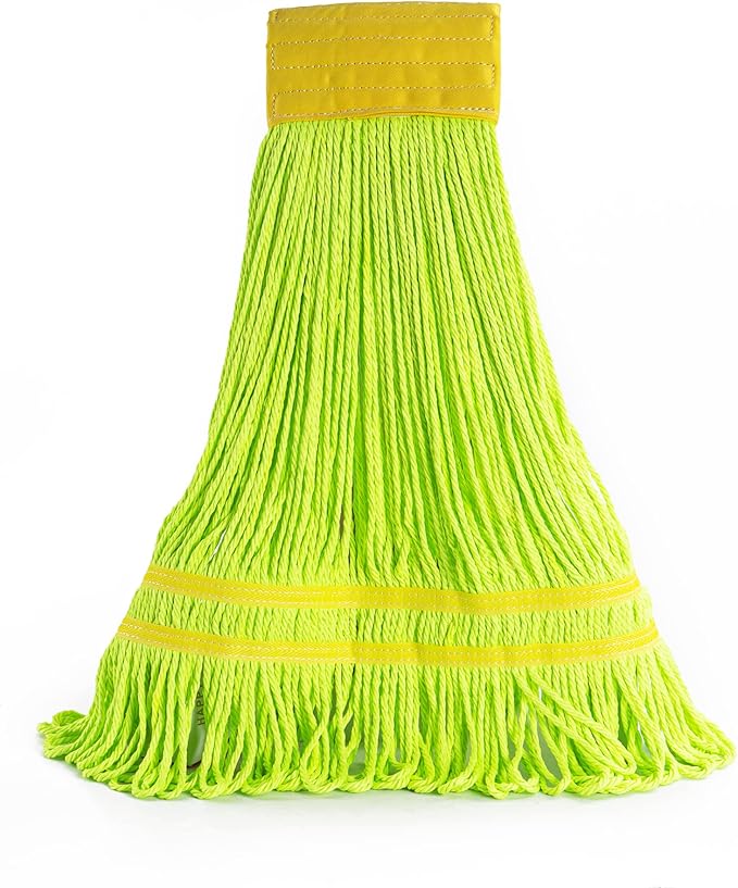 Matthew Cleaning Microfiber String Mop Heavy Duty Commercial Wet Mop Head Replacement,Excellent Absorbency,Premium Launderability,Reusable for Home,Commercial and Industrial Use(Green,6Pack)