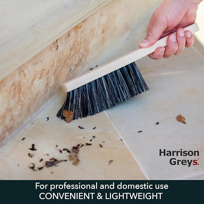 11.2" Hand Broom Soft Bristles Cleaning Brush, Dusting Brush with Wooden Handle, Handheld Car Broom, Small Counter Dust Brush, Bench Brush, Clothes Brush