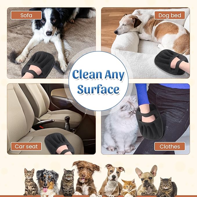 Maskotiks Pet Hair Removal Glove-Electrostatic Pet Hair Remover Glove with 5-Finger Design, Cat Hair Remover Glove for Couch,Car,Laundry,Carpet,The Magic Brush Pet Hair Remover is Light and Washable