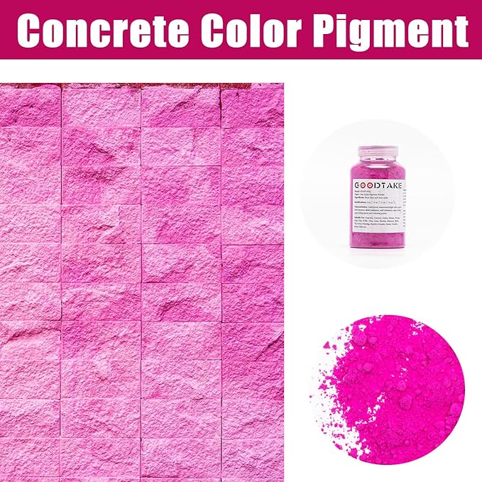 GOODTAKE Concrete Pigment, Rose Red Iron Oxide Pigment Powder, Concrete Cement Dye Color for Pastel Tile Paint Cement Mortar Grout (Rose Red, 4 oz)