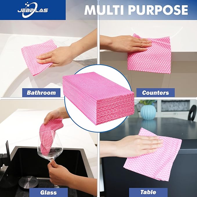 JEBBLAS Foodservice Cleaning Towel Reusable Paper Towels,Large Size Kitchen Cleaning Cloth All Purpose Dish Towels,50 Count, Foodservice Wipes