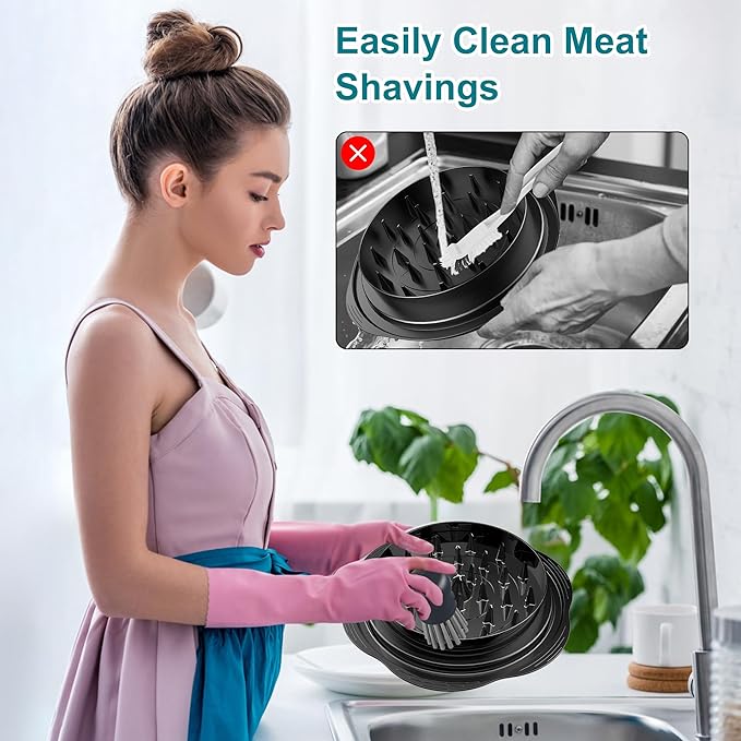 Mini Dish Brush for Cleaning Chicken Shredder, Palm Brush Dish Scrubber with Ergonomic Grip, Kitchen Brush for Washing Dishes, Pans, Pots, Sink, 1 Pack(Gray)