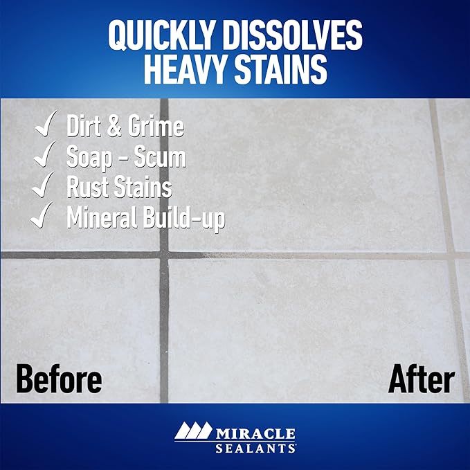 Miracle Sealants Industrial Strength Grout Cleaner and Brightener, Quart, 6 Pack