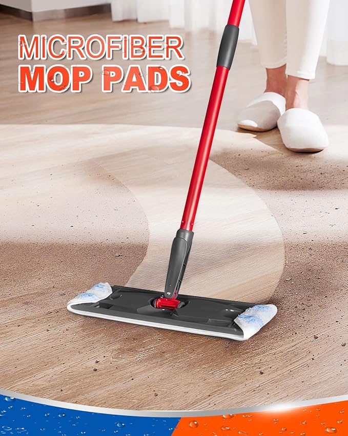 10 Pack Flat Mop Replacement Pads Compatible with OCedar H2prO Flat Mop System Washable Reusable Mop Refills Compatible with OCedar Flat Mop