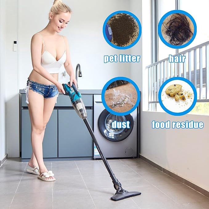 RichFire Cordless Vacuum Cleaner Compatible with Makita Battery,Wireless Handheld Vacuum Cleaner for Home, Boat, Workshop, Pet Hair, Furniture Cleaning(Tool Only No Battery)