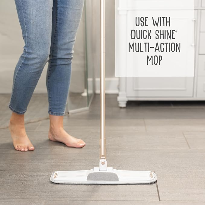 Quick Shine Hardwood Floor Luster-Polish 64oz | Plant-Derived w/Carnauba | Safer Choice, No PFAS, pH Neutral | Ready to Use Formula w/Anti-Slip Technology | Simply Squirt & Spread | Made in USA