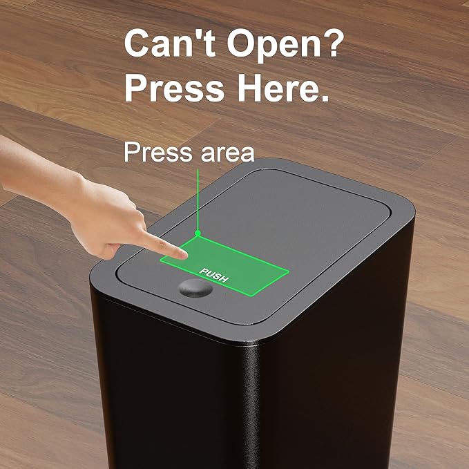 N. NETDOT 3 Pack 10L/2.6 Gal Bathroom Trash Can with Lid, Trash Bin with Press Lid, Small Trash Can/Slim Garbage Cans/Waste Basket for Bathroom,Kitchen,Office,Bedroom - Black,Gray,Off White