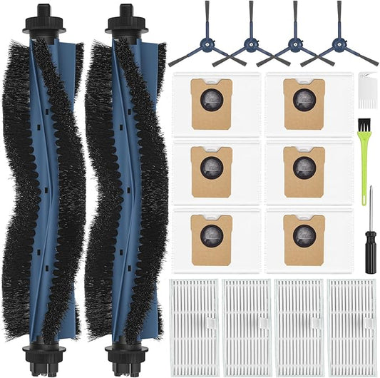 DrRobor 19-Pack Replacement Accessories Kit for eufy Omni C20 Vacuum Cleaner Includes Main Brush, HEPA Filters, Dust Bags, Side Brushes High-Performance Compatible with eufy Robot Vacuum