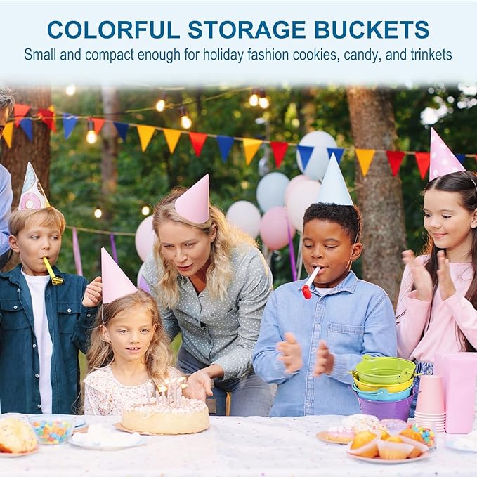 PATIKIL 5.1"x4.7" Small Metal Buckets with Handle, 12 Pcs Mini Galvanized Bucket Colorful Easter Buckets for Crafts Party Favors Decoration, Silver