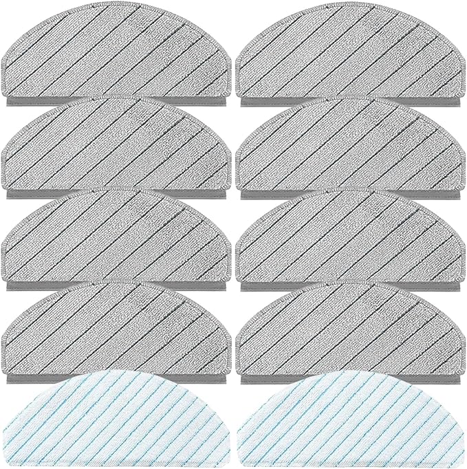Accessories for ECOVACS DEEBOT T10 Plus, N20 Plus, for Yeedi C12 Pro Plus Robot Vacuum Cleaner, N20 Plus Replacement 8 Pcs Washable Microfiber Mop Pads and 2 Pcs Disposable Mop Pads