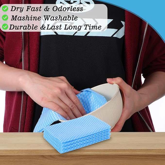 200 Pcs Disposable Dish Cloths for Kitchen Disposable Cleaning Cloth and Towels Handy Cleaning Wipes Disposable Rags for Kitchen and Office(Blue)