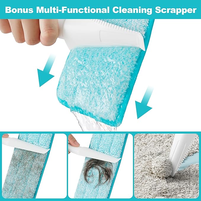 JOYMOOP 18 Inch Commercial Dust Mop for Hardwood Floors, Heavy Duty Industrial Wet Dry Mops with Telescopic Handle, Includes 5 Microfiber Mop Pads