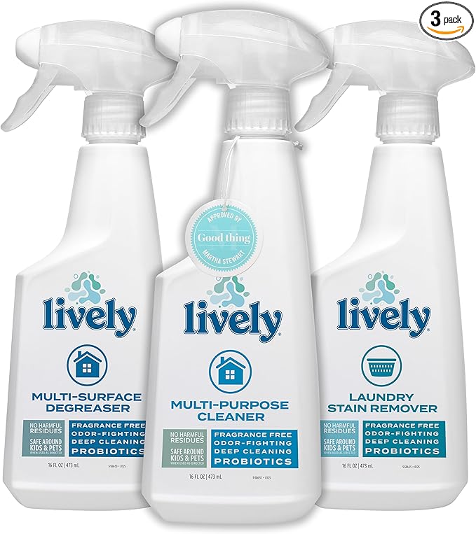 Lively Complete Household Cleaning Bundle – Multi-Purpose Cleaner, Degreaser, and Laundry Stain Remover