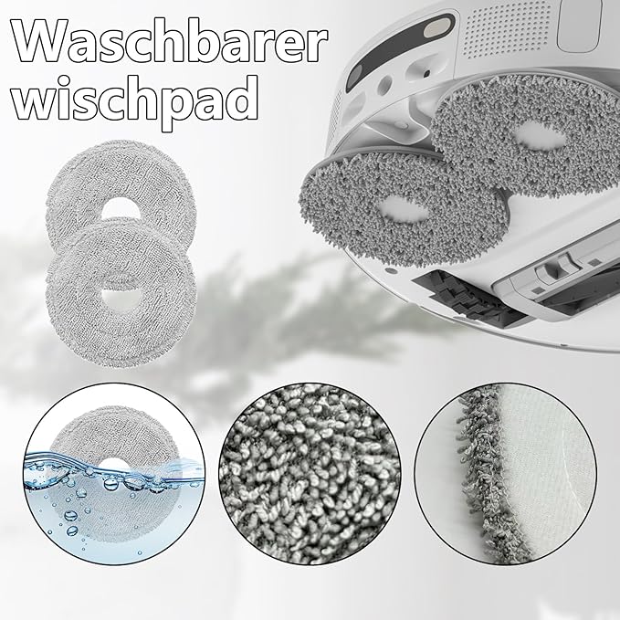 Accessories for Dreame L40 Ultra, X40 Ultra, for MOVA P10, P50 Pro Ultra Robot Vacuum Cleaner, P10 Pro Ultra Replacement, 1 Main Brush, 2 Filters, 3 Dust Bags, 6 Mop Pads, 6 Side Brushes