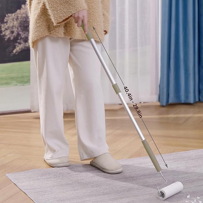 Extreme Sticky Large Surface Lint Roller, 6.3'' Giant Pet Hair Remover Roller for Pet Dog Cat Hair, Clothes&Furniture Cleaning, 90 Sheets (5 Refills)