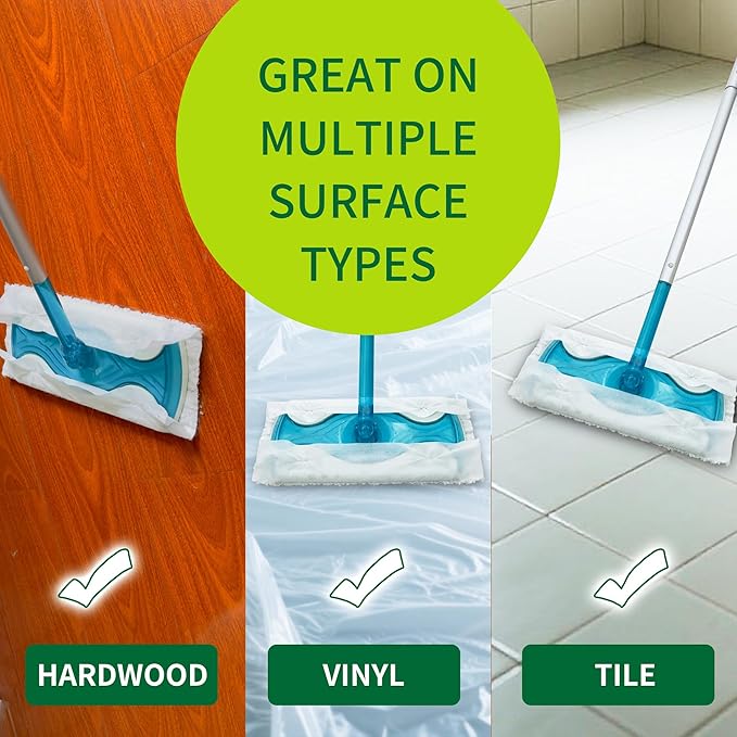Dr.Easy Microfiber Dry Sweeping Cloths,36ct Disposable Mopping Pads Refil Pack,fits SWIFFER Sweeper and Other Electrostatic Mop Heads .Bigger Size 8.8X11in,Catch& Lock Dirt & Hair.