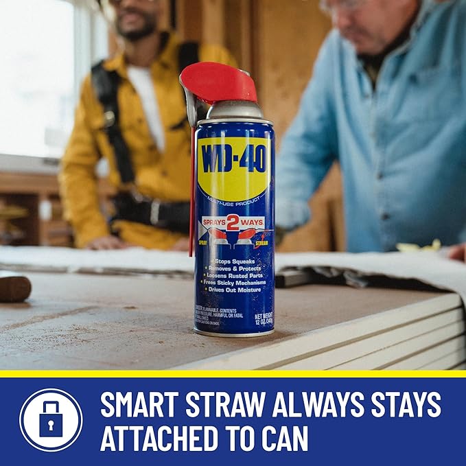 WD-40 Original Formula, Multi-Use Product with Smart Straw Sprays 2 Ways,12 OZ [12-Pack]