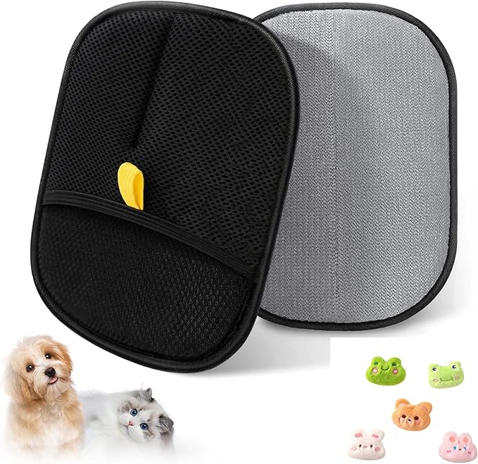 2 Pcs Pet Hair Removal Glove for Cats & Dogs: 2025-Clean Fast, Live Fur-Free. Electrostatic.