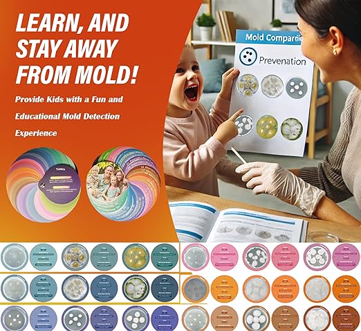 Mold Test Kit for Home Air Quality 10PCS - Mold Toxicity Test for HVAC, at Home Mold Test Kit, Mold Detector for Home Air Quality - Black Mold Testing Kit Air with Guide and Lab Support