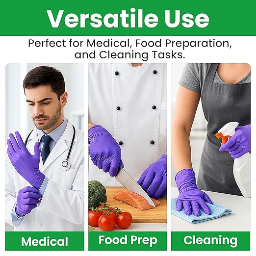 SafeWay Nitrile Gloves, 200 Ct, Small, Powder-Free, Latex-Free, All-Purpose, Professional Disposable Gloves with Textured Fingertips for Medical Use, Food Prep, Cleaning, Tattoo & More