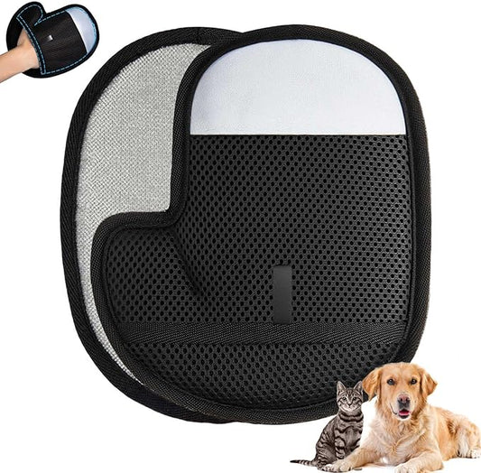 Pet Hair Removal Glove for Dogs & Cats, Reusable Electrostatic Magic Brush Pet Hair Remover Glove, Pet Hair Lint Mitt for Clothing, Couch, Carpet, Car Seat, Cat Tree, Fur Deshedding (Grey, 2 PCS)