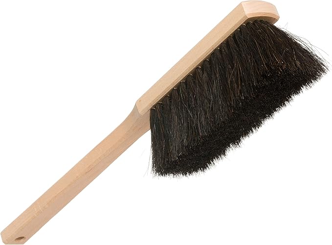 Redecker Horsehair Workshop Brush with Extra-Long Beechwood Handle, Set of 2, Stiff Natural Bristles, 17 inches, Made in Germany