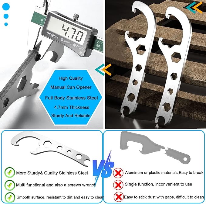 Bucket Opener Paint Can Opener Tool 5 Gallon Lid Opener Remover Wrench Manual Can Opener Spanner for Home Industrial Use Portable Multi-Size Multifunctional Adjustable Wrench 2pcs