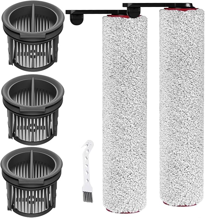 (6pcs) Replacement Brush Rollers And HEPA Filters For Dreame H14/H14 Pro/H14 Dual Wet Dry Vacuum Cleaner, Replacement Parts Accessories Kit Inclue 3 Vacuum Filter, 2 Brush Rollers