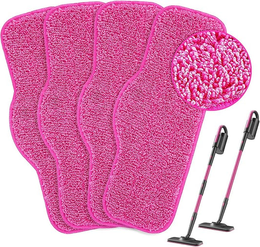 KEEPOW Microfiber Steam Mop Pads Compatible with Schenley Steam Mop Cleaner, Washable and Reusable Replacement Mop Pads Accessories Fit for Steam Mop SLFCSM064 & SLFCSM063 （4 Pack）