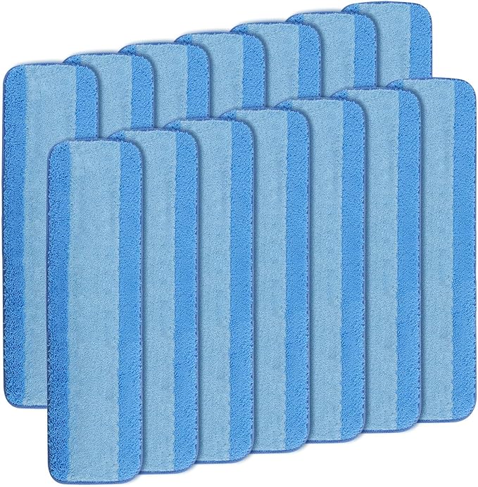 15 PCS 18 Inch Microfiber Cleaning Pads for Bona Mop, Reusable Mop Pad Refills Replacement Microfiber Mop Pads, Machine Washes