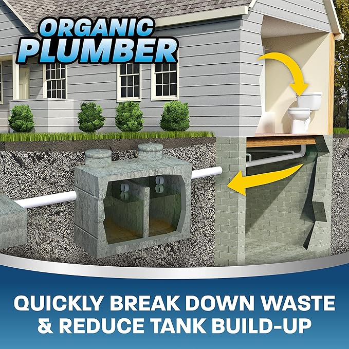 Septic Tank Cleaner Treatment, Bacteria x Natural Enzyme Flushable Bio Tabs, Rid Sewage Waste & Clean Field System, 1 Year of Tablets