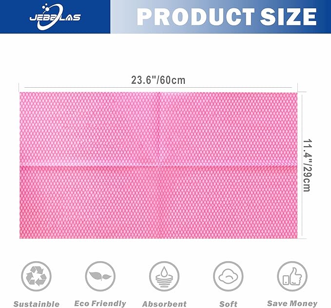 JEBBLAS Foodservice Cleaning Towel Reusable Paper Towels, 100 Count, Kitchen Cloth, All Purpose Cleaning Towels, Foodservice Towel