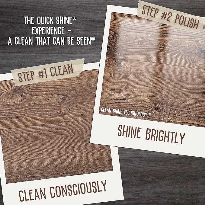 Quick Shine Multi Surface Floor Finish 64oz | Cleaner & Polish to use on Hardwood, Laminate, Luxury Vinyl Plank LVT, Tile & Stone | Safer Choice w/Clean Shine Technology | Shine-Protect-Refresh