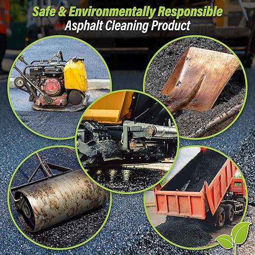Trick Shot Asphalt Solvent and Cleaner - Biodegradable Industrial Degreaser for Paving Equipment & Tools - Eco-Friendly Remover of Tar, Tack, Sealcoating Oil, & Bitumen, Made in USA (1 Gallon Can)