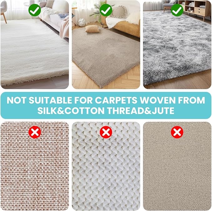 Bolfie 3 in 1 Carpet Rake for Pet Hair Removal, Tool Set of 3, 55” Long Handle Carpet Pet Hair Removal Carpet Scraper Dog Cat Hair Remover for Sofa, Couch, Car, Rug